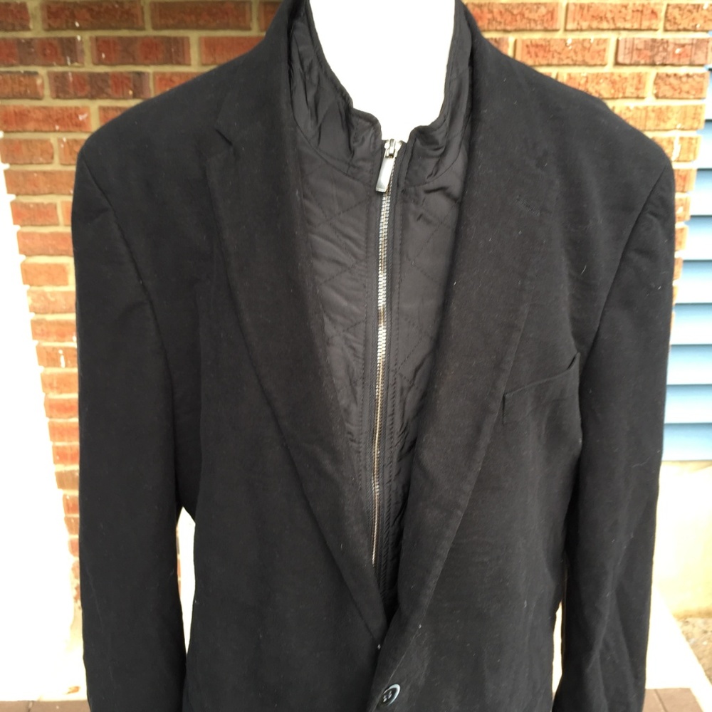 Tommy Hilfiger-Black Fleece Button & Zip Up Jacket - Picture 2 of 7